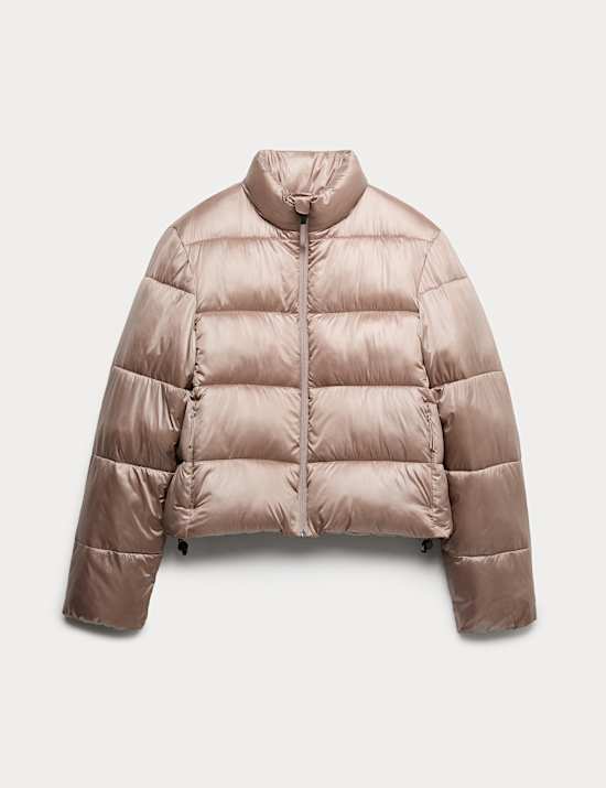 Stormwear™ Cropped-Pufferjacke mit Metallic-Effekt