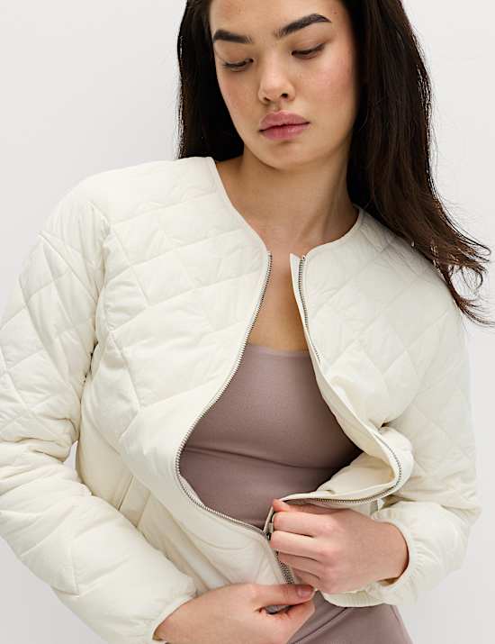 Gesteppte Jacke ohne Kragen mit Stormwear&trade;