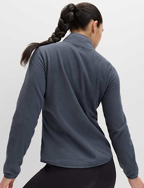 Nauwsluitend jack van fleece met opstaande kraag en rits