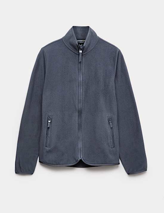 Nauwsluitend jack van fleece met opstaande kraag en rits