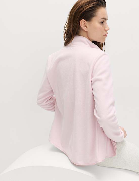 Veste en polaire coupe ajust&eacute;e &agrave; col chemin&eacute;e avec fermeture zipp&eacute;e