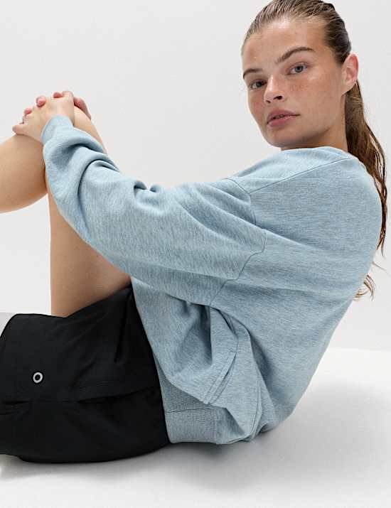Sudadera maxi de algod&oacute;n con texto