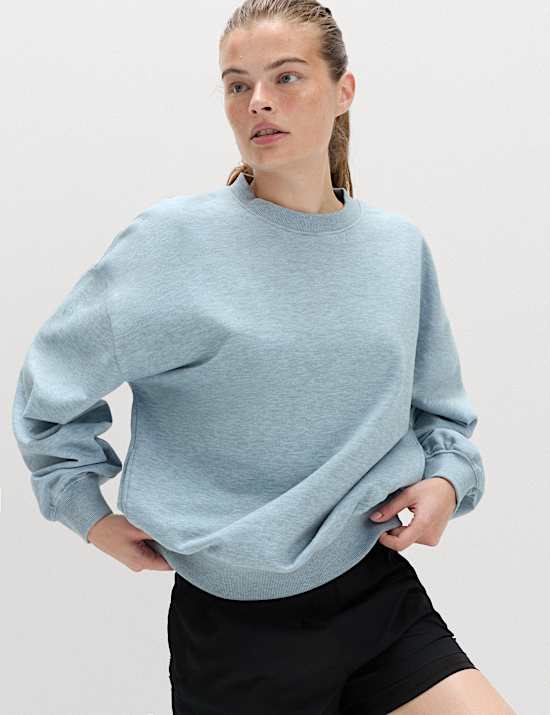 Sudadera maxi de algod&oacute;n con texto