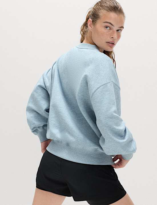 Sudadera maxi de algod&oacute;n con texto