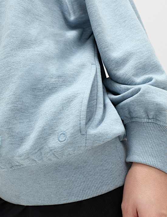 Sudadera maxi de algod&oacute;n con texto