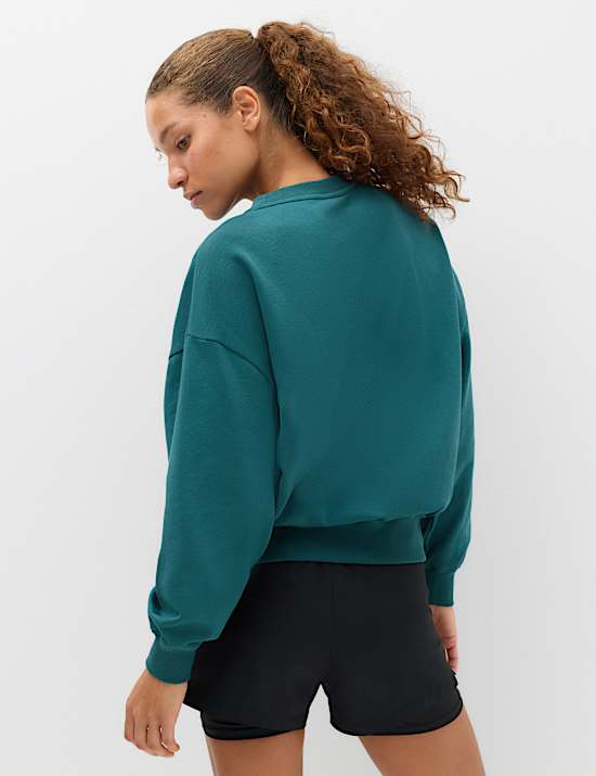 Cotton Rich Crew Neck Oversized Sweatshirt