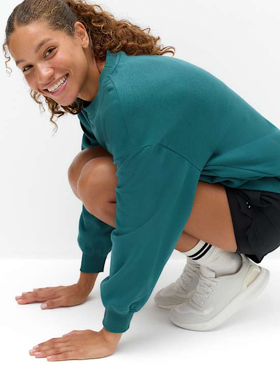 Cotton Rich Crew Neck Oversized Sweatshirt