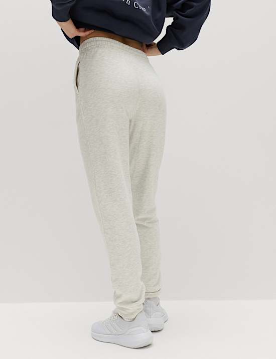 Cotton Rich Cuffed High Waisted Tapered Joggers