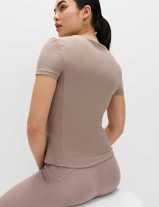 Modal Rich Rib Round Neck Fitted T-Shirt