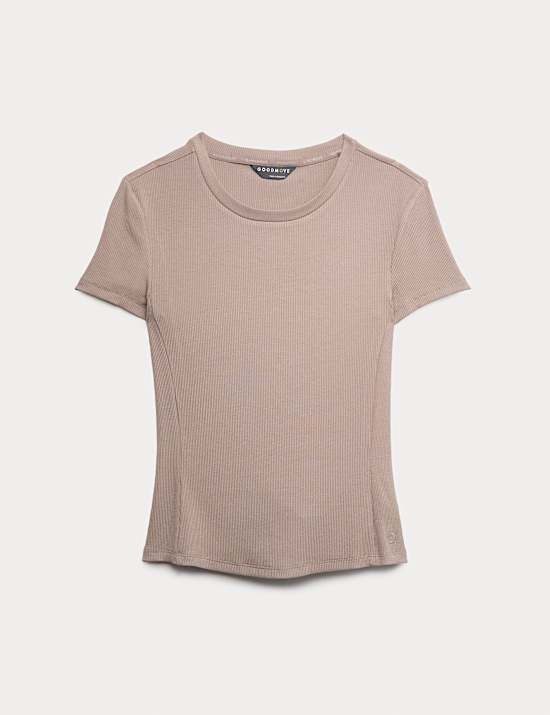 Modal Rich Rib Round Neck Fitted T-Shirt