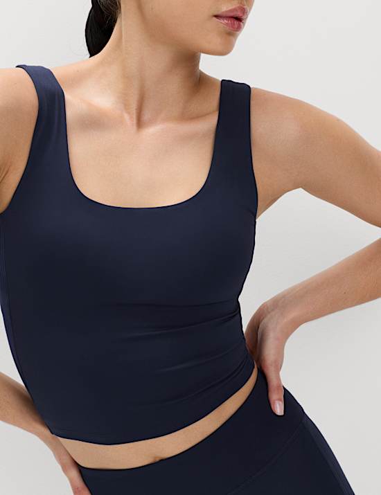 Go Balance Rib Panel Fitted Crop Vest