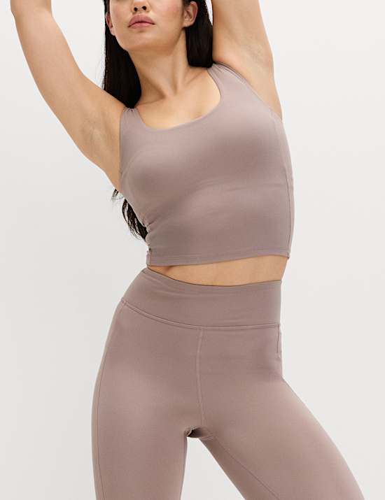 Go Balance Rib Panel Fitted Crop Vest
