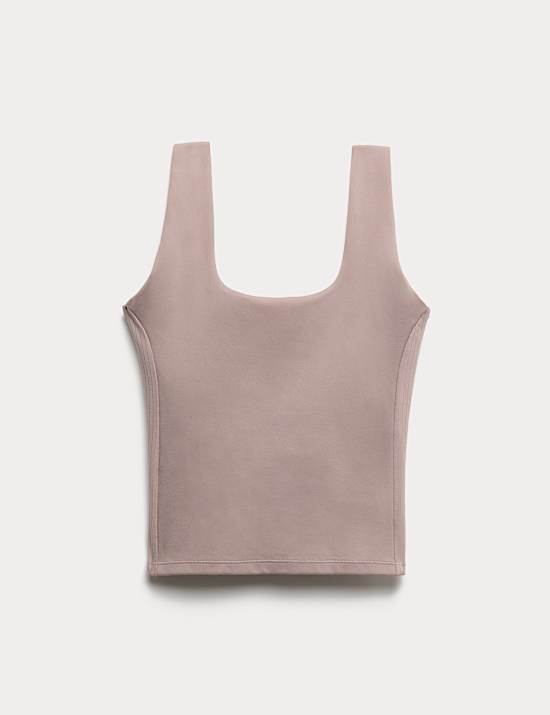 Dopasowany skr&oacute;cony podkoszulek prążkowany Go Balance z panelem