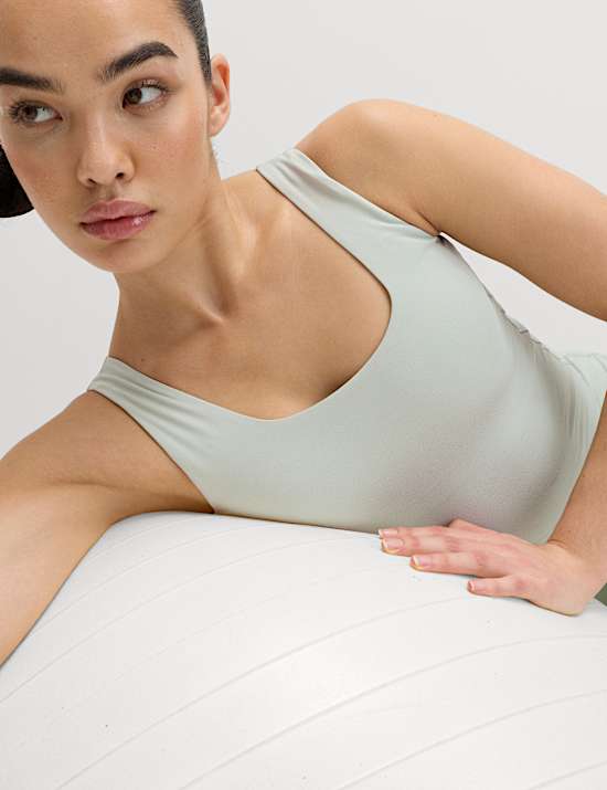 Go Balance Rib Panel Fitted Crop Vest