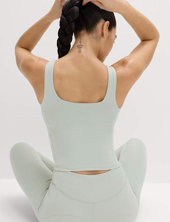 Go Balance Rib Panel Fitted Crop Vest