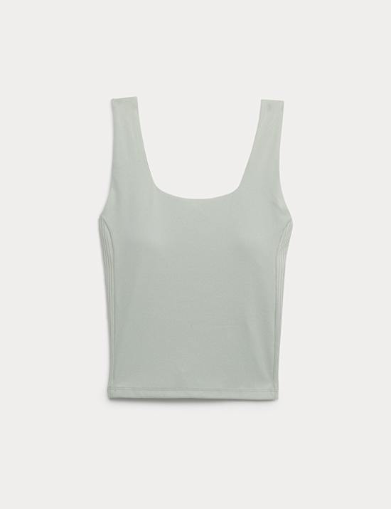 Go Balance Rib Panel Fitted Crop Vest