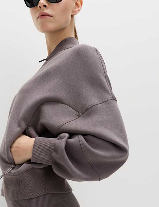 Zip Up Relaxed Bomber Jacket