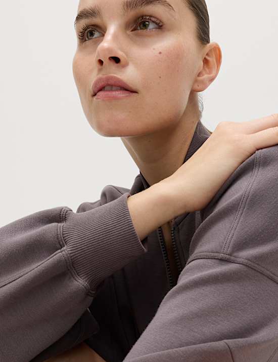 Zip Up Relaxed Bomber Jacket