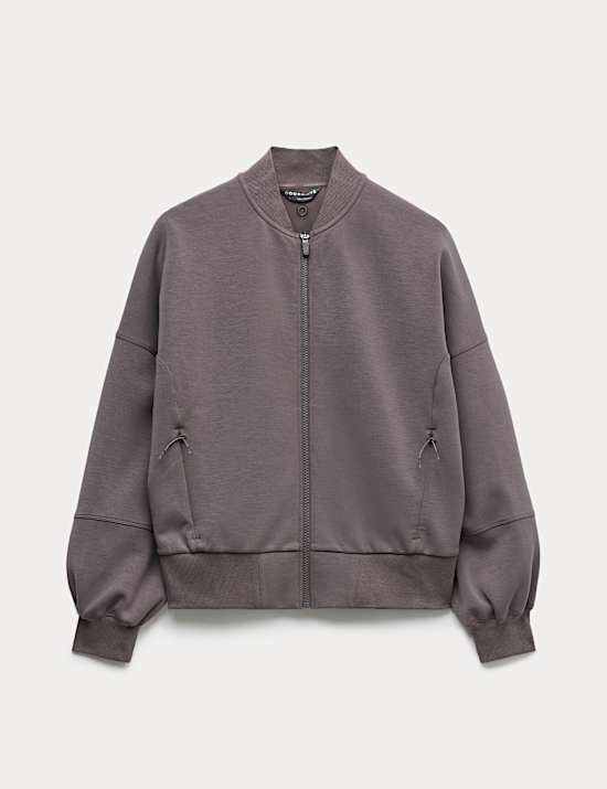 Zip Up Relaxed Bomber Jacket