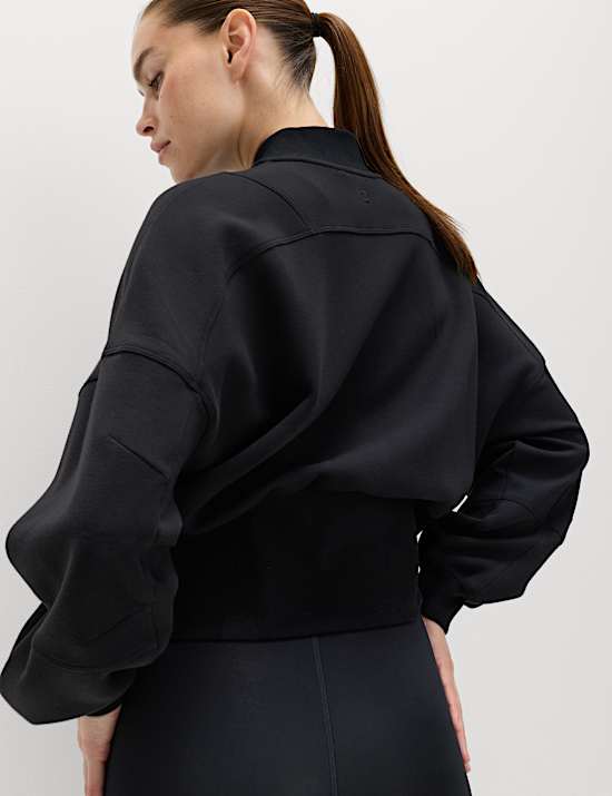 Zip Up Relaxed Bomber Jacket