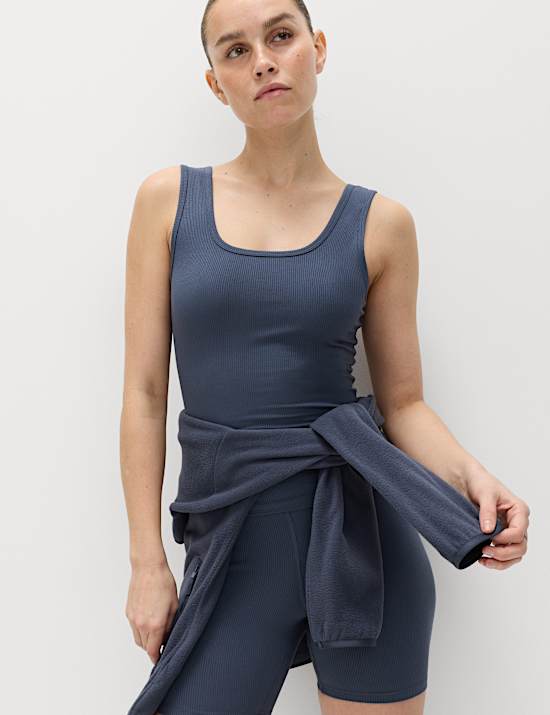 Modal Rich Rib Square Neck Fitted Vest