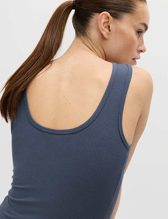 Modal Rich Rib Square Neck Fitted Vest