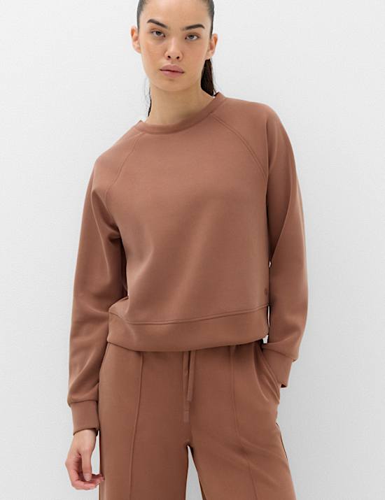 Modal Blend Sandwash Cropped Sweatshirt