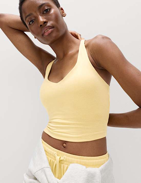 Supersoft Scoop Neck Fitted Crop Vest Top