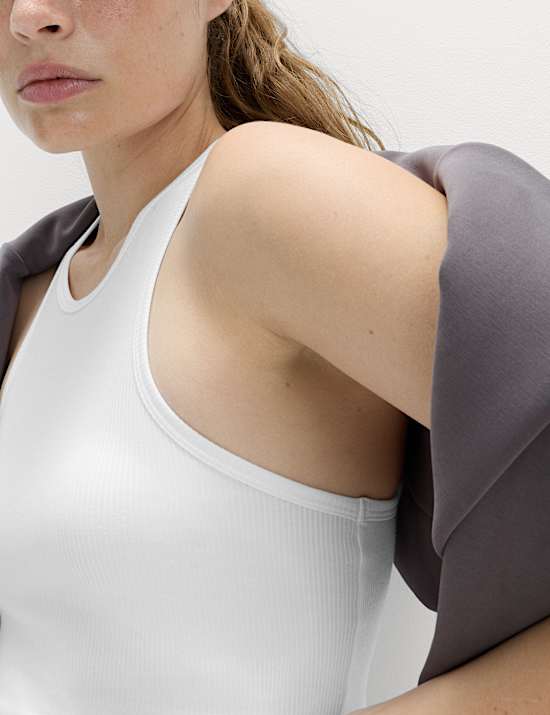 Modal Rich Textured Round Neck Fitted Vest