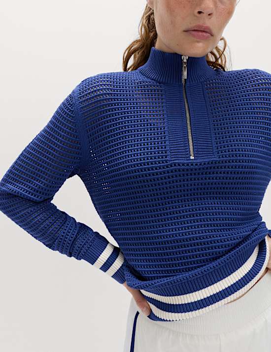 Ontspannen trui met opstaande kraag en rits