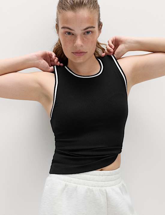 Modal Rich Rib Fitted Bra Vest Top