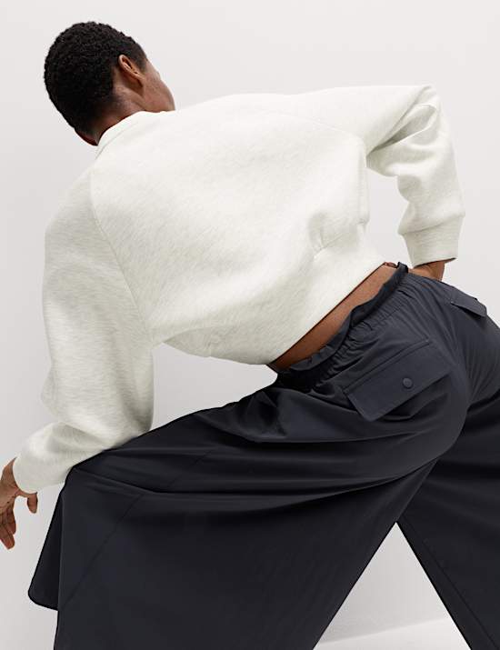 Scuba Crew Neck Relaxed Crop Sweatshirt