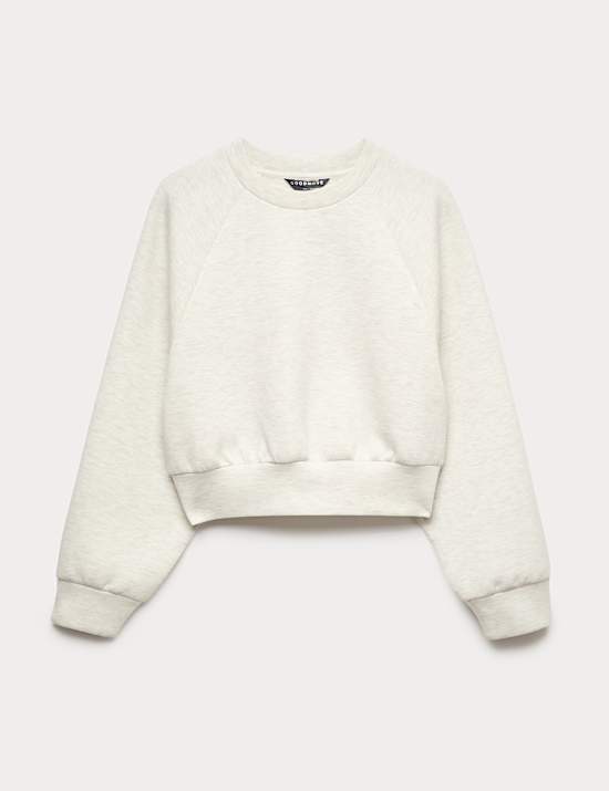 Scuba Crew Neck Relaxed Crop Sweatshirt