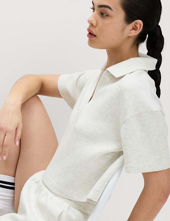 Scuba Boxy Crop Polo Top