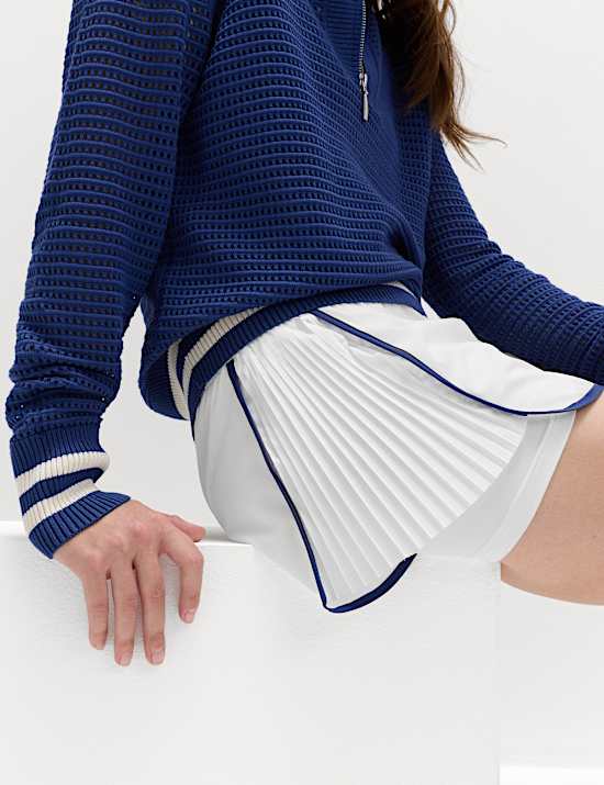 Pleated Layered High Waisted Shorts