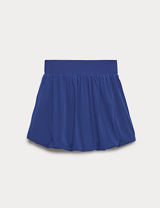 Skort met hoge taille en gebolde boord