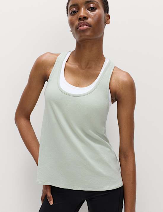 Modal Blend Pleat Back Relaxed Vest Top