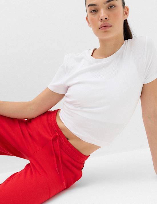 Cotton Rich Side Stripe Wide Leg Joggers