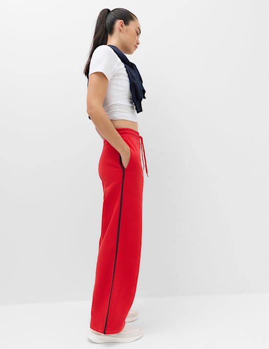 Cotton Rich Side Stripe Wide Leg Joggers
