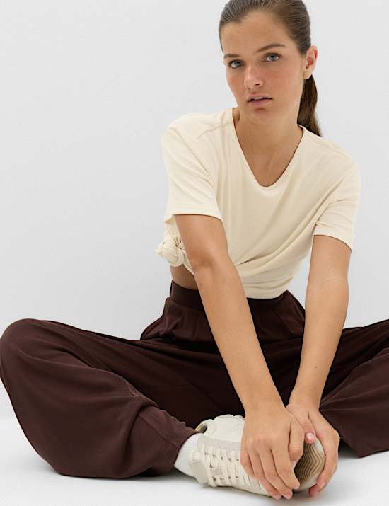 Boxy-fit T-shirt met ronde hals van modalrijke stof