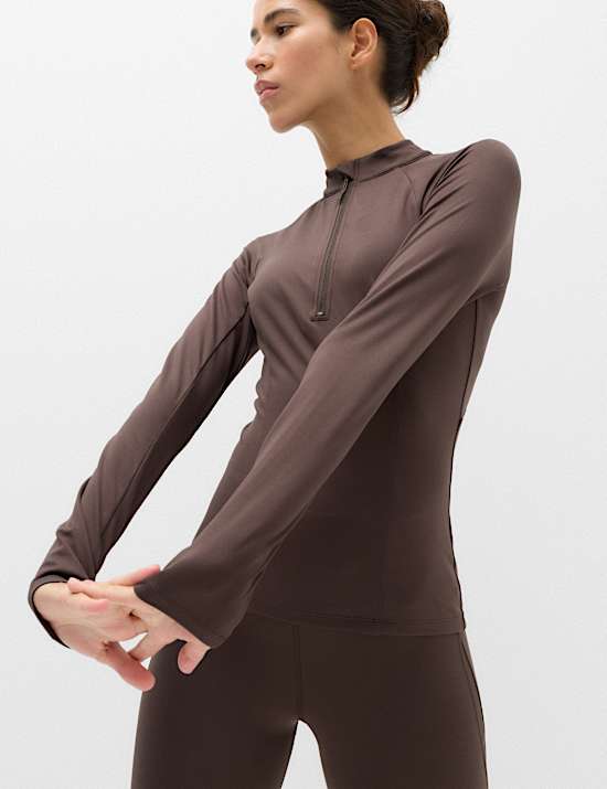 Mesh Panel Half Zip Running Top