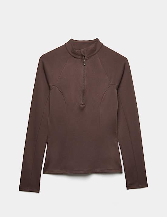 Mesh Panel Half Zip Running Top