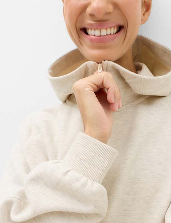Cotton Rich Relaxed Crop Hoodie