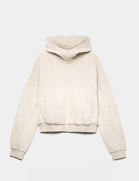 Cotton Rich Relaxed Crop Hoodie