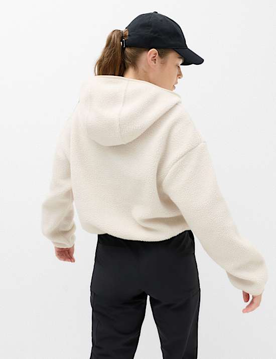 Borg Half Zip Hooded Fleece Jacket
