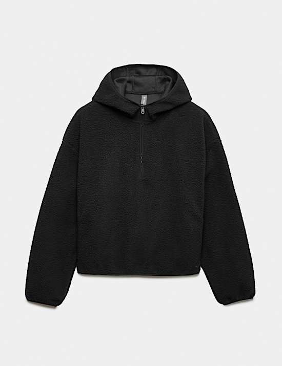Borg Half Zip Hooded Fleece Jacket