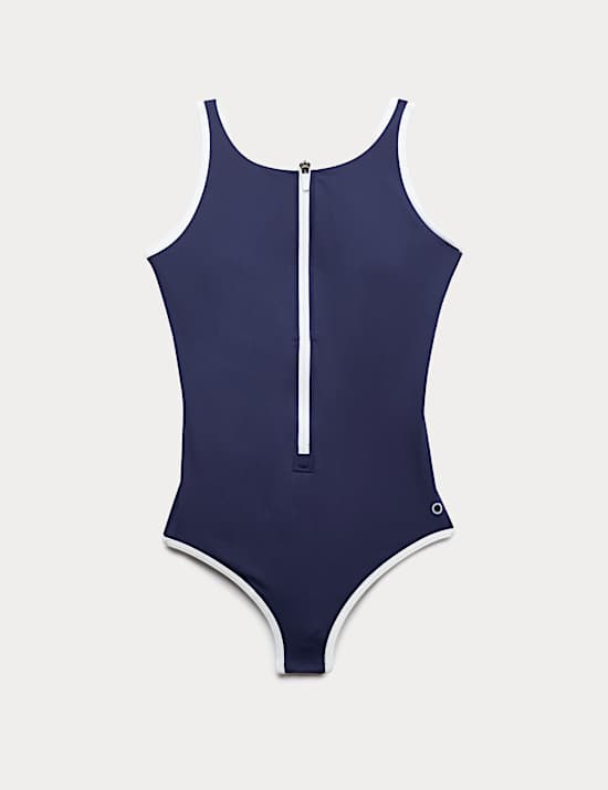 Tummy Control Padded Zip Up Swimsuit