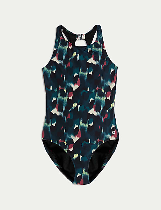 Tummy Control Printed Cut Out Swimsuit