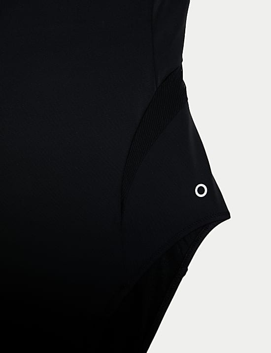 Maillot de bain ampliforme en tulle, effet ventre plat