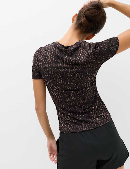 Printed Crew Neck Fitted T-Shirt
